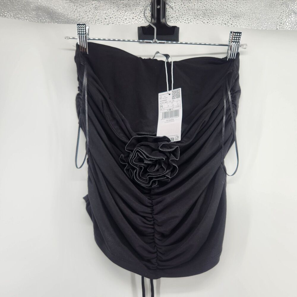 MNG by Mango Medium Blackβ Floral Halter Top NWT